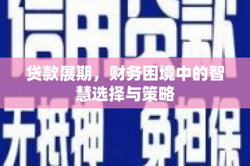 忠县贷款展期，财务困境中的智慧选择与策略