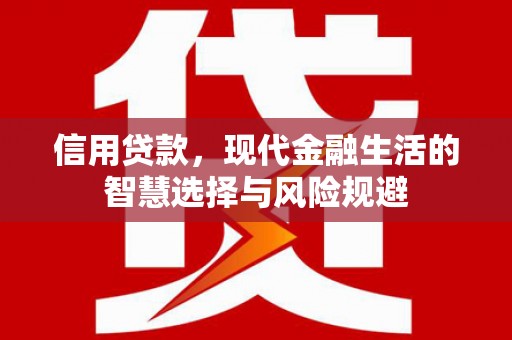 忠县信用贷款，现代金融生活的智慧选择与风险规避