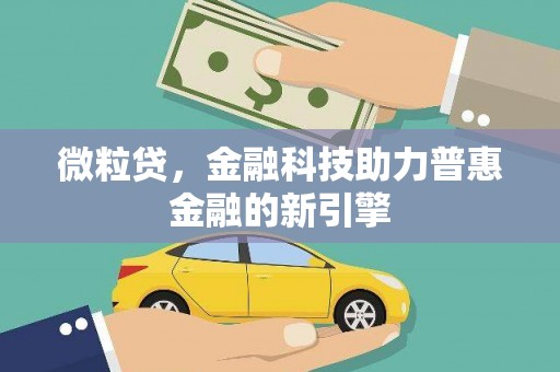 忠县微粒贷，金融科技助力普惠金融的新引擎