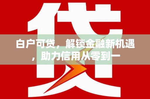 忠县白户可贷，解锁金融新机遇，助力信用从零到一