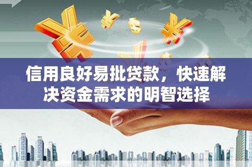 忠县信用良好易批贷款，快速解决资金需求的明智选择