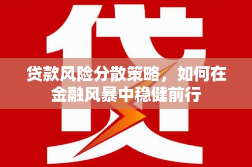 忠县贷款风险分散策略，如何在金融风暴中稳健前行