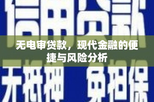 忠县无电审贷款，现代金融的便捷与风险分析