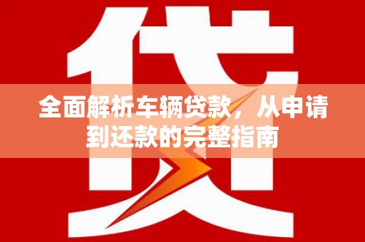 忠县全面解析车辆贷款，从申请到还款的完整指南