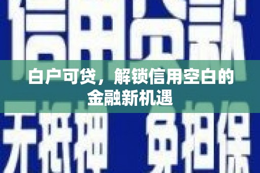 忠县白户可贷，解锁信用空白的金融新机遇
