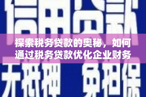 忠县探索税务贷款的奥秘，如何通过税务贷款优化企业财务