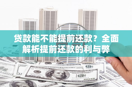 忠县贷款能不能提前还款？全面解析提前还款的利与弊