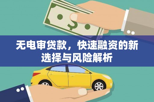 忠县无电审贷款，快速融资的新选择与风险解析