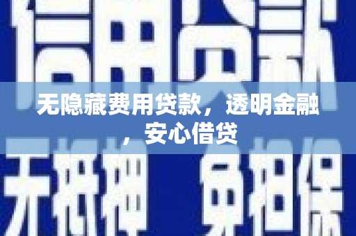 忠县无隐藏费用贷款，透明金融，安心借贷