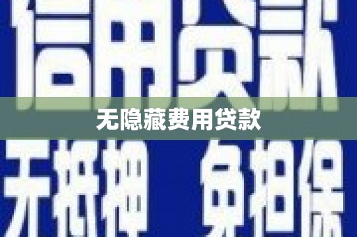 忠县无隐藏费用贷款