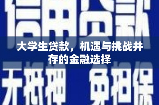 忠县大学生贷款，机遇与挑战并存的金融选择