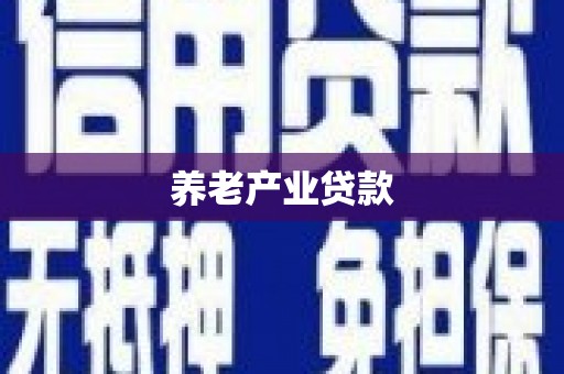 忠县养老产业贷款
