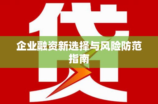 忠县企业融资新选择与风险防范指南